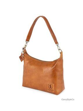 Berliner Bags Bella Vintage Full Grain Vegetable-Tanned Leather Hobo Shoulder